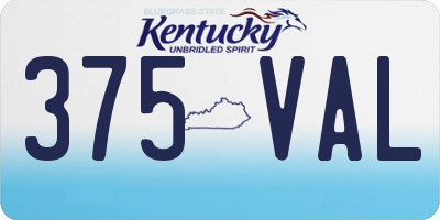 KY license plate 375VAL