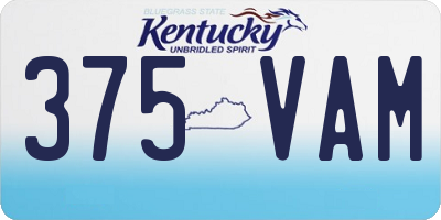 KY license plate 375VAM