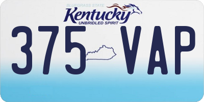 KY license plate 375VAP