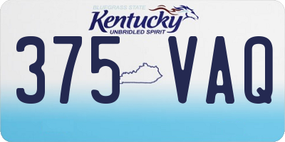 KY license plate 375VAQ