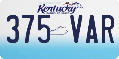 KY license plate 375VAR