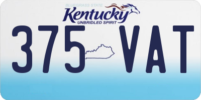 KY license plate 375VAT