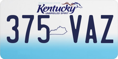 KY license plate 375VAZ