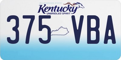 KY license plate 375VBA