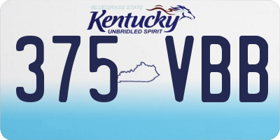 KY license plate 375VBB