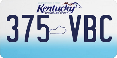 KY license plate 375VBC