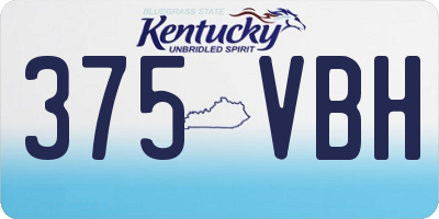 KY license plate 375VBH