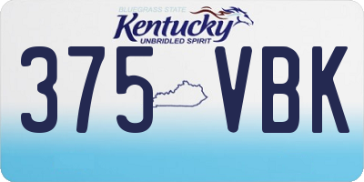 KY license plate 375VBK