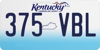 KY license plate 375VBL