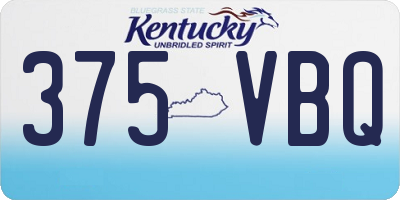 KY license plate 375VBQ