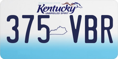 KY license plate 375VBR