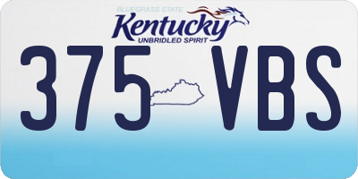 KY license plate 375VBS