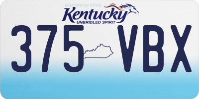 KY license plate 375VBX