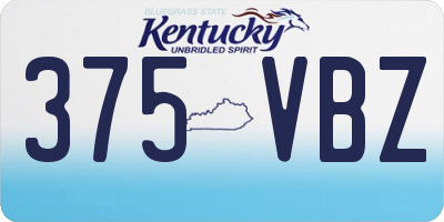 KY license plate 375VBZ