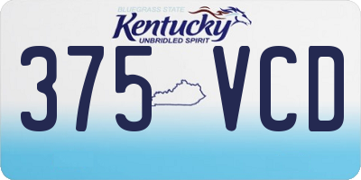 KY license plate 375VCD