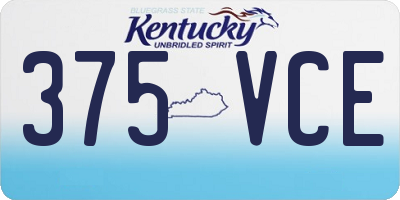 KY license plate 375VCE