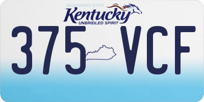 KY license plate 375VCF