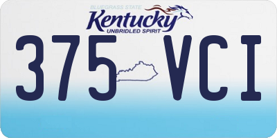 KY license plate 375VCI