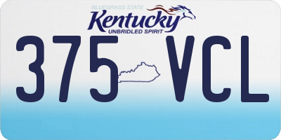 KY license plate 375VCL