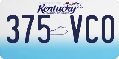 KY license plate 375VCO