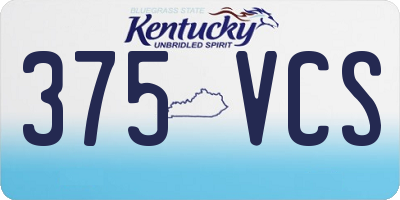 KY license plate 375VCS