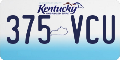 KY license plate 375VCU
