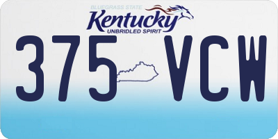 KY license plate 375VCW