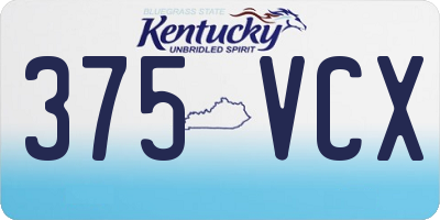 KY license plate 375VCX