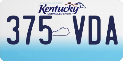 KY license plate 375VDA
