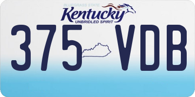KY license plate 375VDB