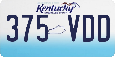 KY license plate 375VDD