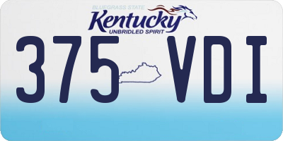 KY license plate 375VDI
