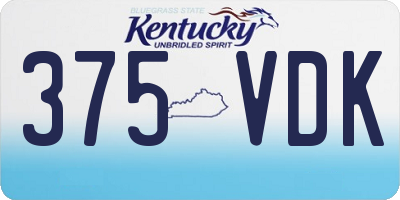 KY license plate 375VDK