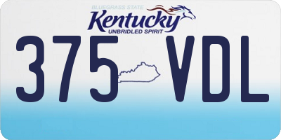 KY license plate 375VDL