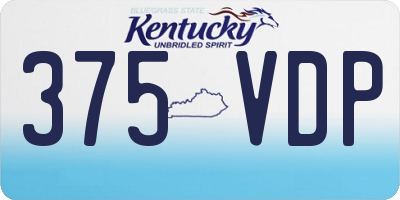 KY license plate 375VDP
