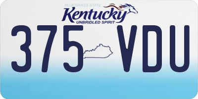 KY license plate 375VDU