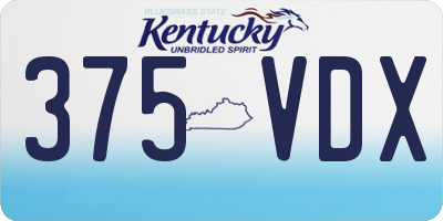 KY license plate 375VDX