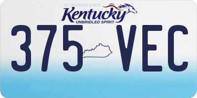KY license plate 375VEC