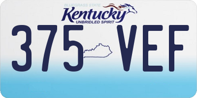 KY license plate 375VEF