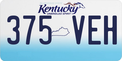 KY license plate 375VEH
