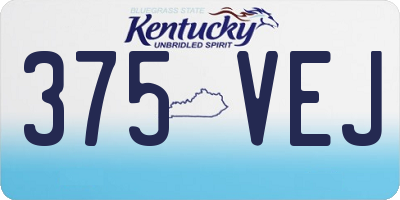 KY license plate 375VEJ