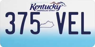 KY license plate 375VEL