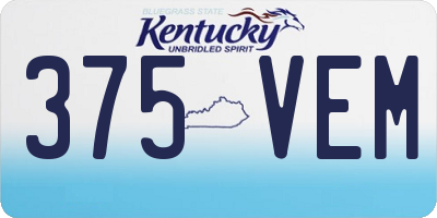 KY license plate 375VEM