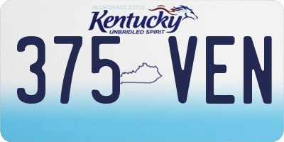 KY license plate 375VEN