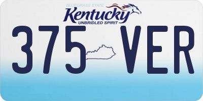 KY license plate 375VER
