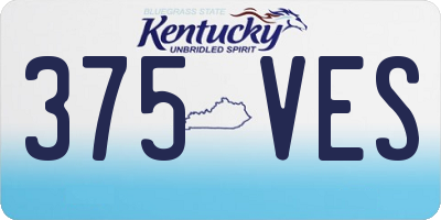 KY license plate 375VES