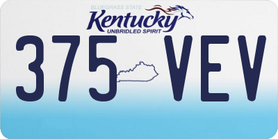 KY license plate 375VEV