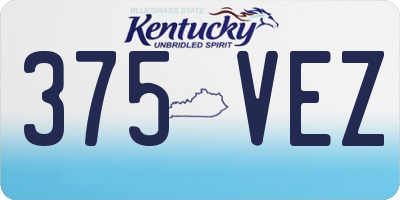 KY license plate 375VEZ