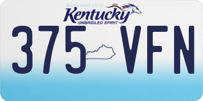 KY license plate 375VFN