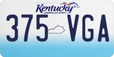 KY license plate 375VGA
